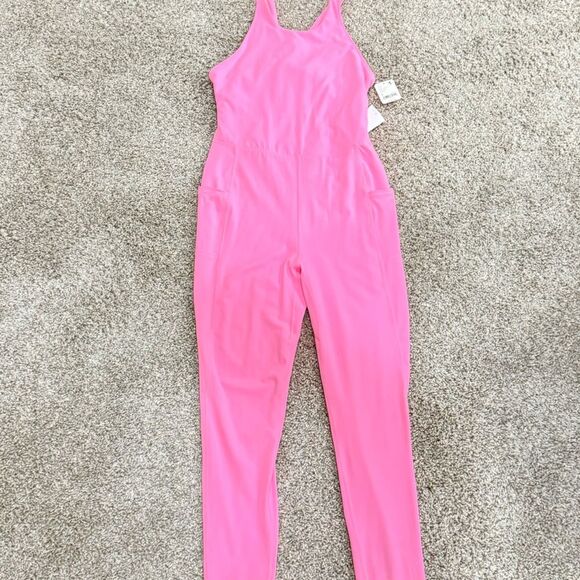 Free People Never Better High Neck Pink Lemonade Athleisure One Piece  Sz Med - Picture 8 of 11
